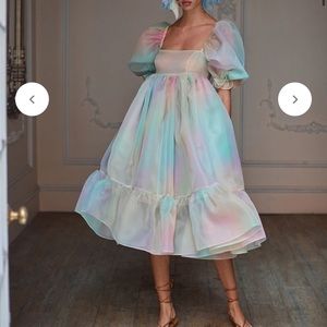 Selkie Rainbow Puff Dress (Long)- size M